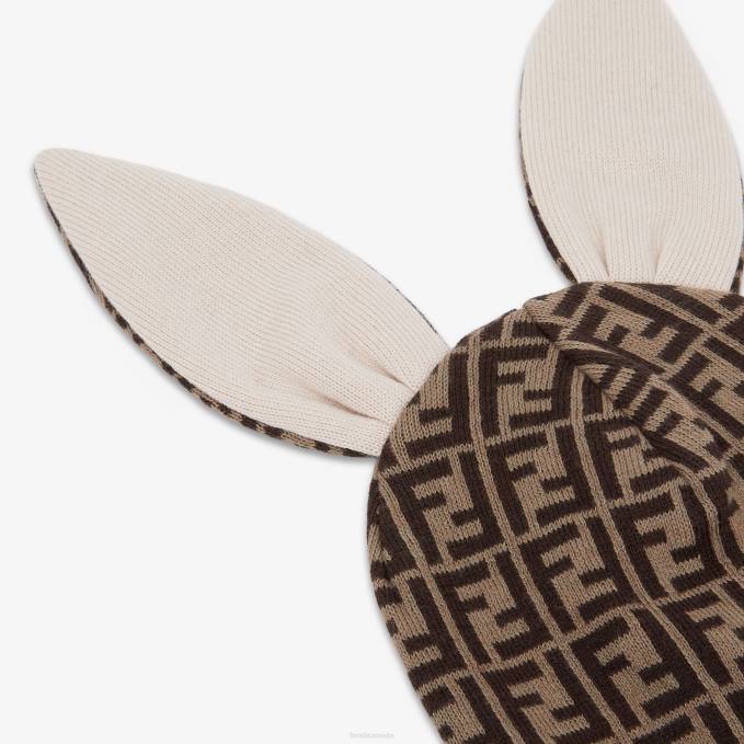 Kids FF Logo Knit Hat Fashion Fendi Accessories 6RHH2788