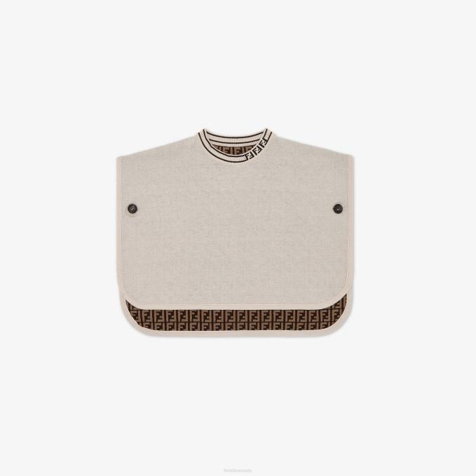 Kids Cotton And Cashmere And FF Logo Reversible Baby Cape Fashion Fendi Apparel 6RHH2831