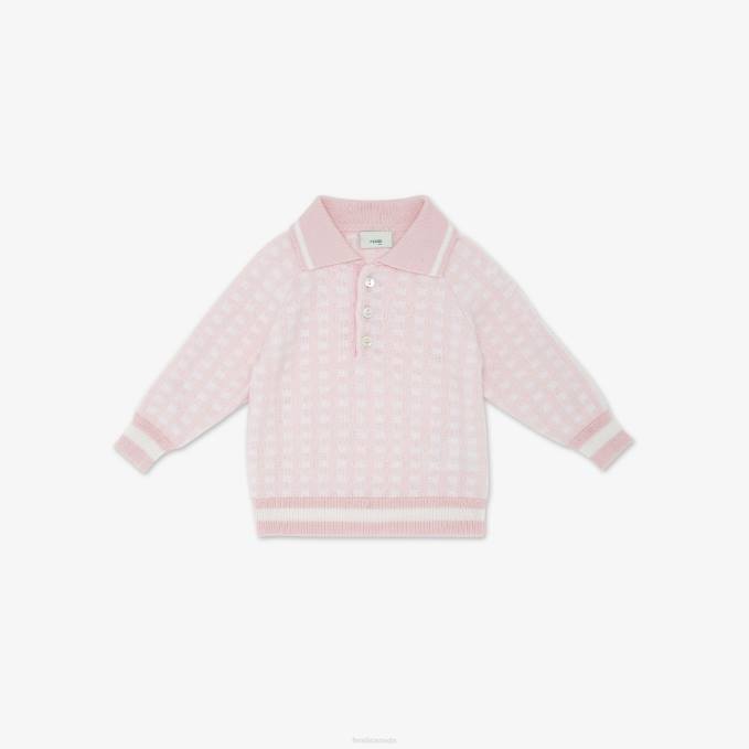 Kids Cotton Cashmere Knitted Sweater Multicolor Fendi Apparel 6RHH2814