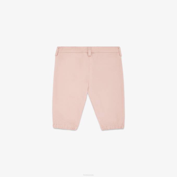 Kids Cotton Pants Con Logo Accent Pink Fendi Apparel 6RHH2824