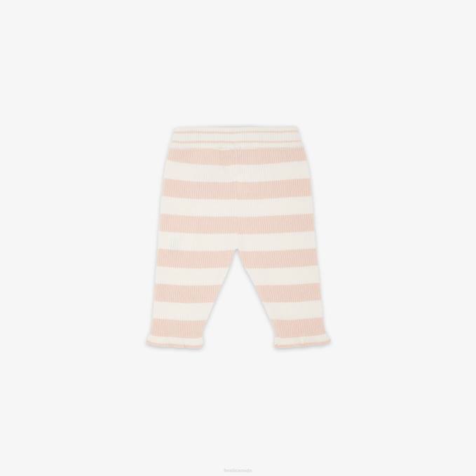 Kids Cream Knit Pants Pink Fendi Apparel 6RHH2822