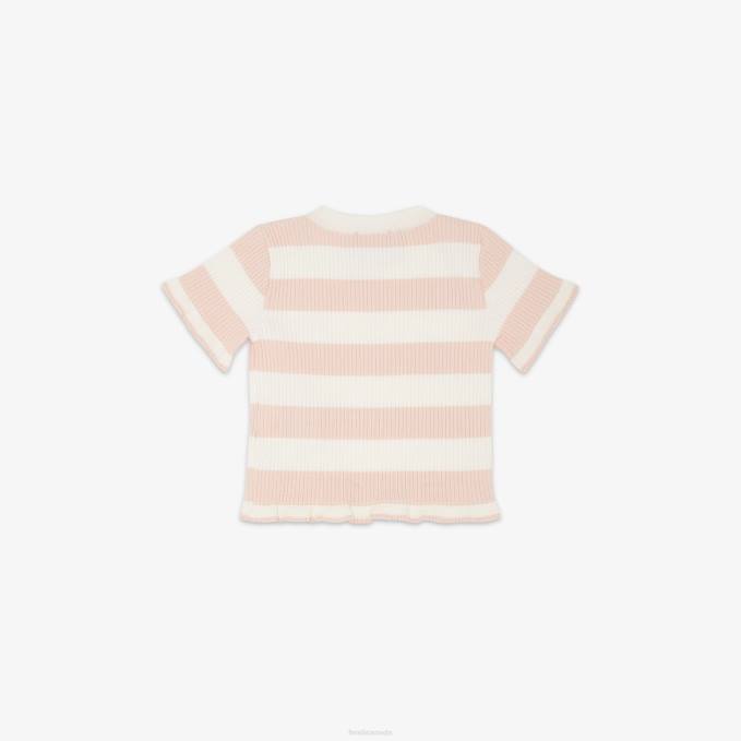 Kids Cream Knit Top Pink Fendi Apparel 6RHH2823