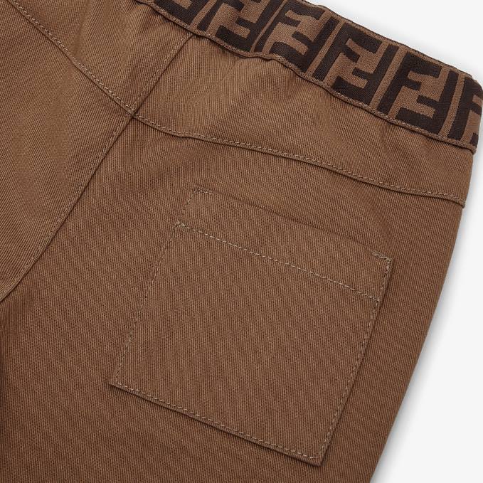 Kids Gabardine Baby Pants Brown Fendi Apparel 6RHH2755