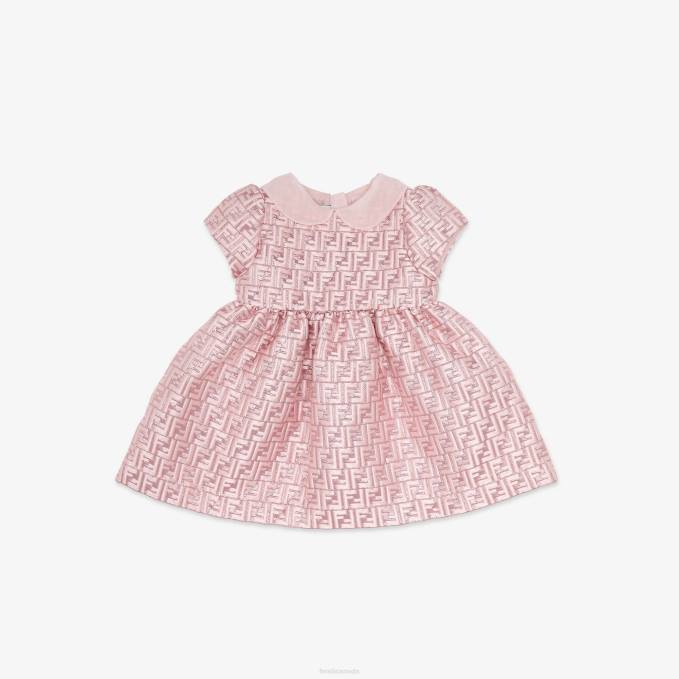 Kids Jacquard Baby Dress Pink Fendi Apparel 6RHH2763