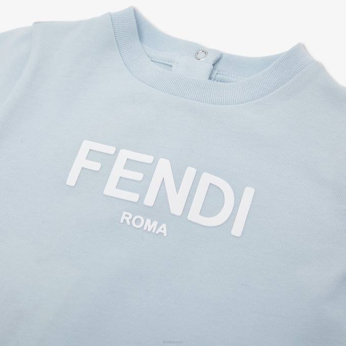 Kids Jersey Baby T-Shirt Light blue Fendi Apparel 6RHH2767