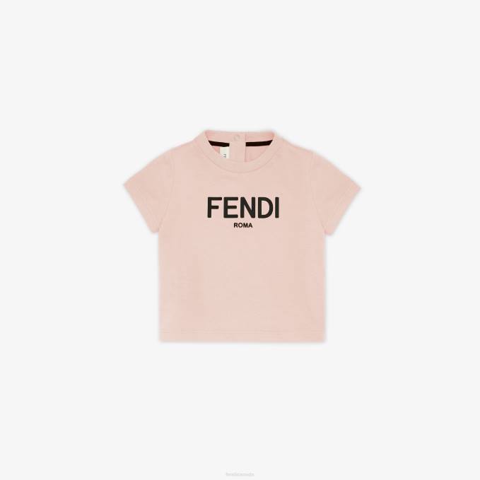 Kids Jersey Roma T-Shirt Pink Fendi Apparel 6RHH2811