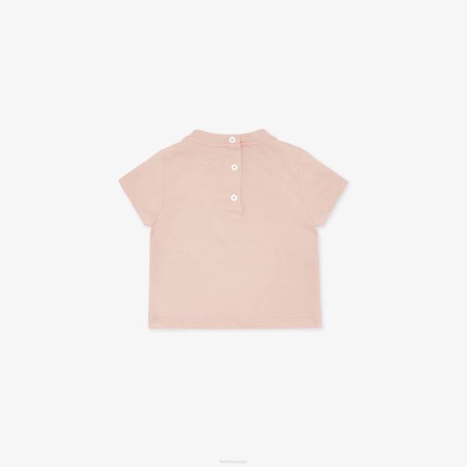 Kids Jersey Roma T-Shirt Pink Fendi Apparel 6RHH2811