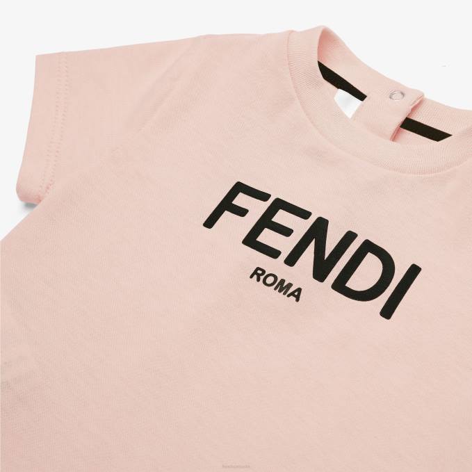 Kids Jersey Roma T-Shirt Pink Fendi Apparel 6RHH2811