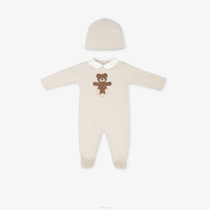 Kids Jersey Teddy Bear Kit Beige Fendi Apparel 6RHH2795