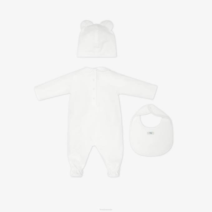 Kids Jersey Teddy Bear Kit White Fendi Apparel 6RHH2778