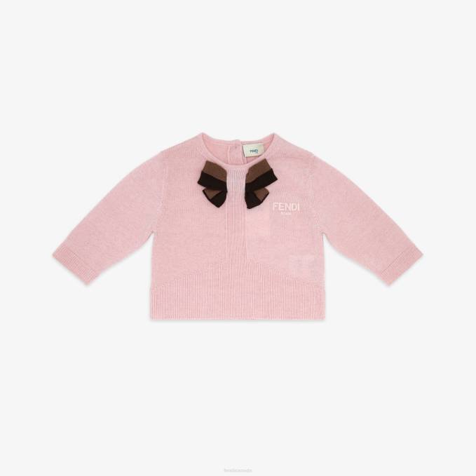 Kids Knit Baby Cardigan Pink Fendi Apparel 6RHH2749