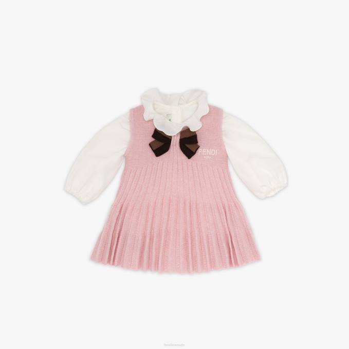 Kids Knit Baby Dress Pink Fendi Apparel 6RHH2756