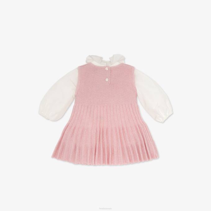 Kids Knit Baby Dress Pink Fendi Apparel 6RHH2756