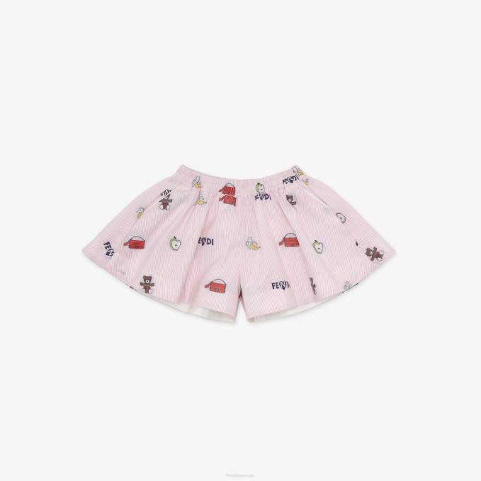 Kids Multipoplin Baby Shorts Pink Fendi Apparel 6RHH2769