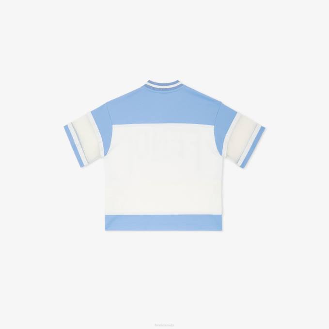 Kids Acetate Maxi T-Shirt With Lettering White Fendi Apparel 6RHH2968