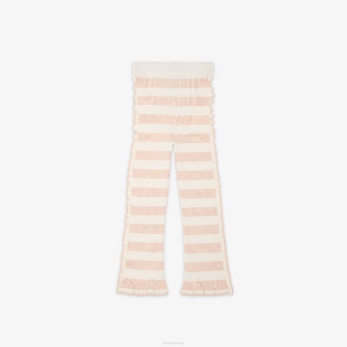 Kids Cream Knit Pants Pink Fendi Apparel 6RHH2892