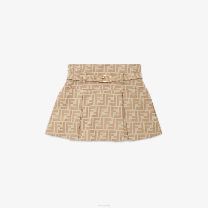 Kids FF Miniskirt Beige Fendi Apparel 6RHH2899