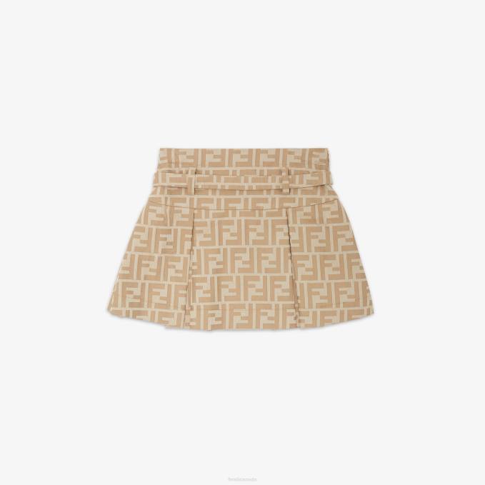Kids FF Miniskirt Beige Fendi Apparel 6RHH2899