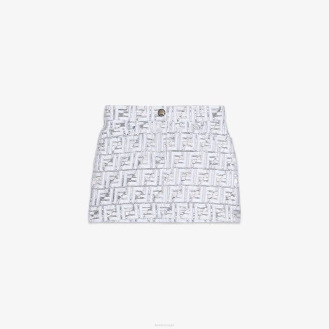 Kids Jacquard Junior Skirt Silver Fendi Apparel 6RHH2866