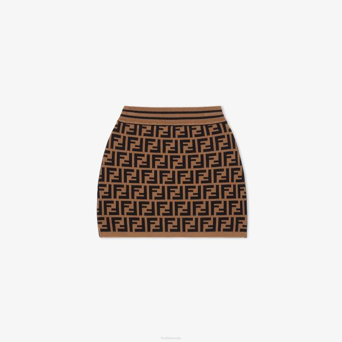 Kids Junior Knit Skirt With FF Motif Fashion Fendi Apparel 6RHH2943