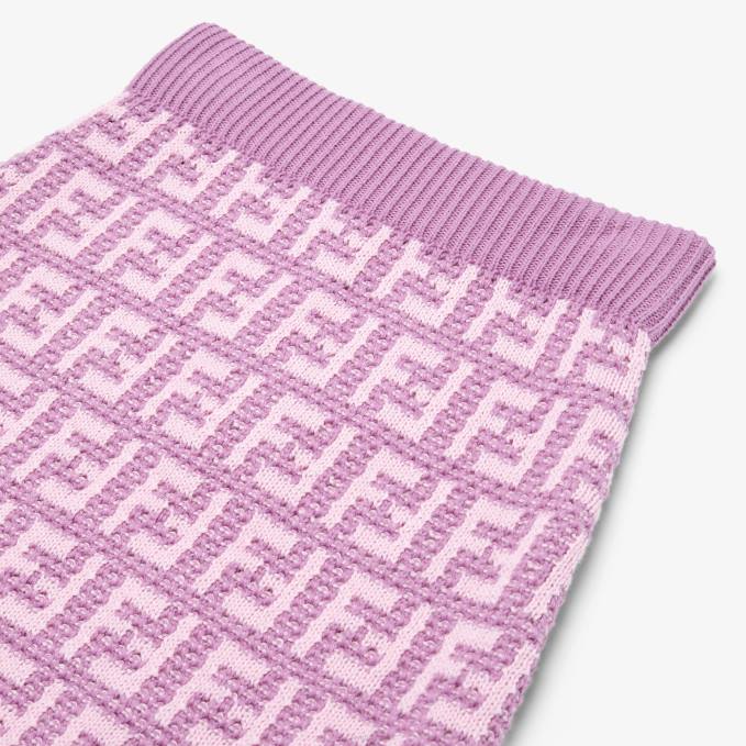Kids Lilac Cotton Knit Miniskirt Purple Fendi Apparel 6RHH2928