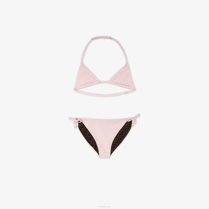 Kids Reversible Lycra Bikini Swimsuit Pink Fendi Apparel 6RHH2912