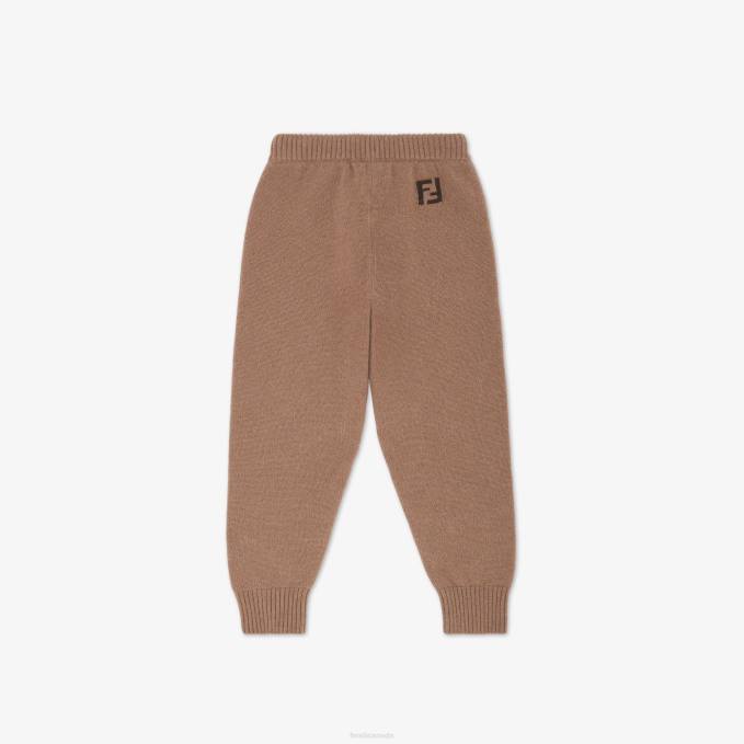 Kids Pure Cashmere Knit Junior Pants In Caramel Fashion Fendi Apparel 6RHH2879