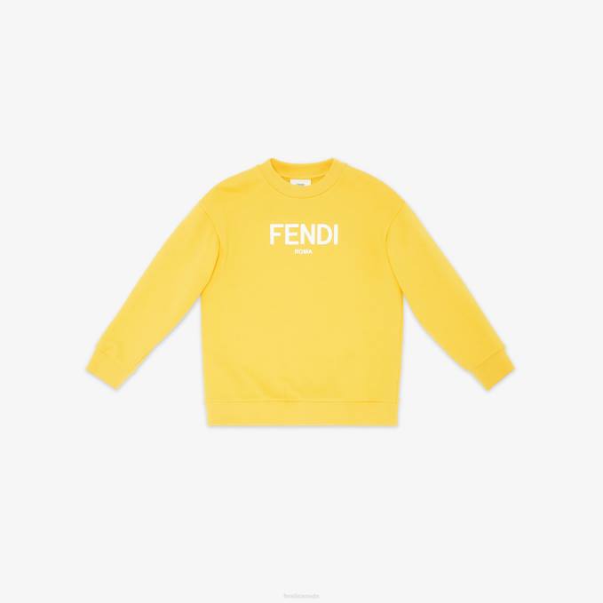Kids Roma Sweatshirt Yellow Fendi Apparel 6RHH2898