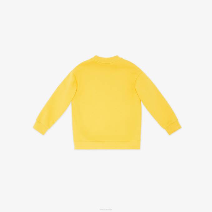 Kids Roma Sweatshirt Yellow Fendi Apparel 6RHH2898