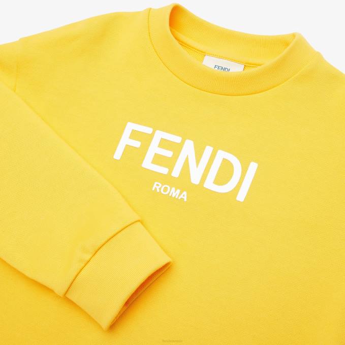 Kids Roma Sweatshirt Yellow Fendi Apparel 6RHH2898