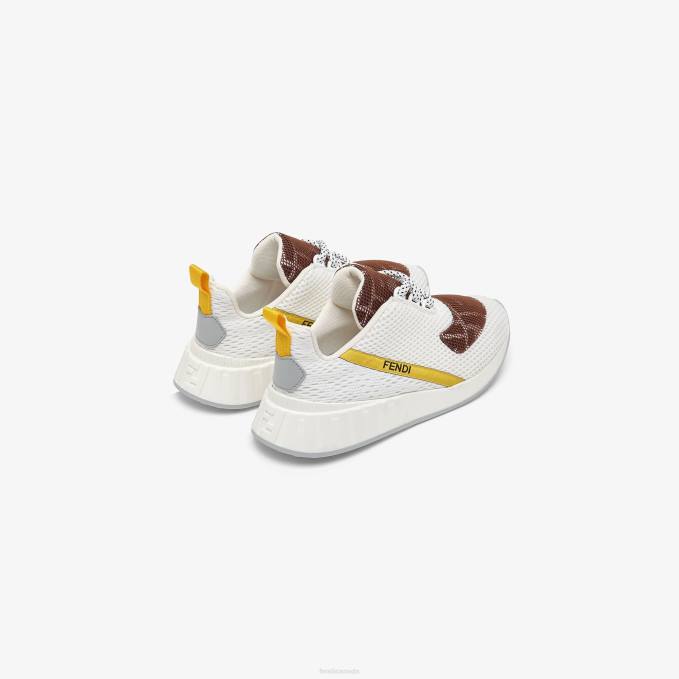 Kids Mesh Junior Sneakers With Logo White Fendi Shoes 6RHH2849