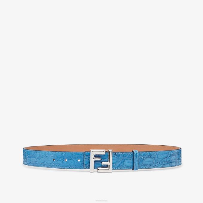 Men Caiman Belt Light blue Fendi Accessories 6RHH2437