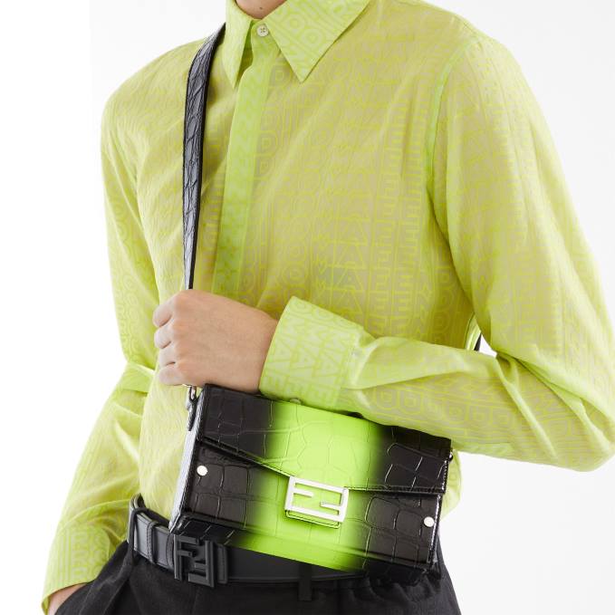 Men FF Rounded Leather Reversible Belt Black Fendi Accessories 6RHH2376