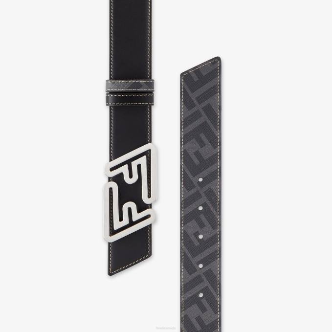 Men Faster Leather Reversible Belt Black Fendi Accessories 6RHH2446