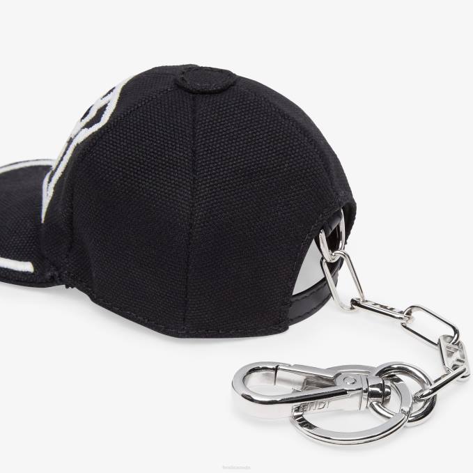 Men Fabric Charm Black Fendi Accessories 6RHH2387