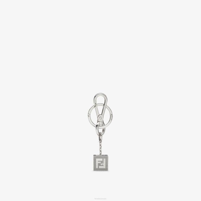 Men Metal Key Ring Silver Fendi Accessories 6RHH2343