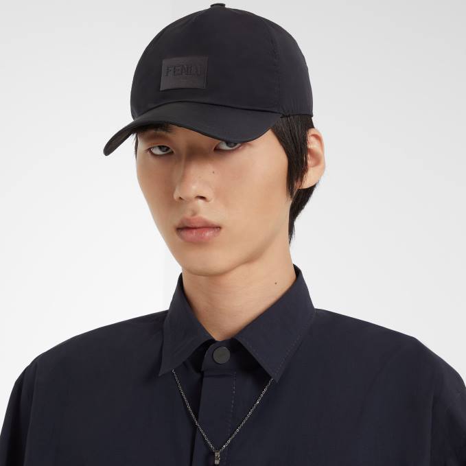 Men Baseball Cap In Cotton Black Fendi Accessories 6RHH2403