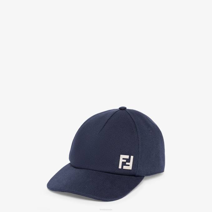 Men Cotton Baseball Cap Blue Fendi Accessories 6RHH2322