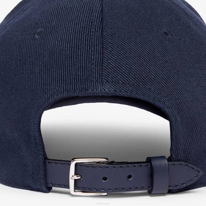 Men Cotton Baseball Cap Blue Fendi Accessories 6RHH2322