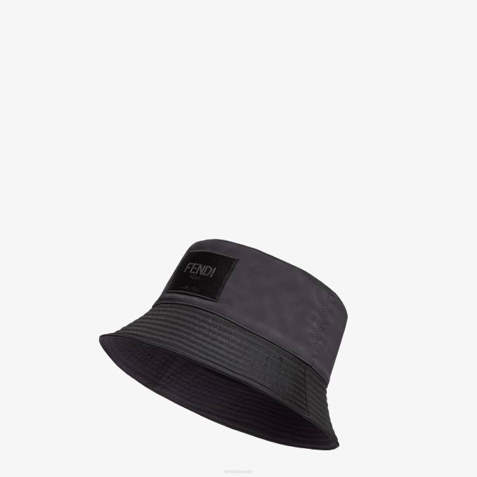 Men Cotton Bucket Hat Black Fendi Accessories 6RHH2427