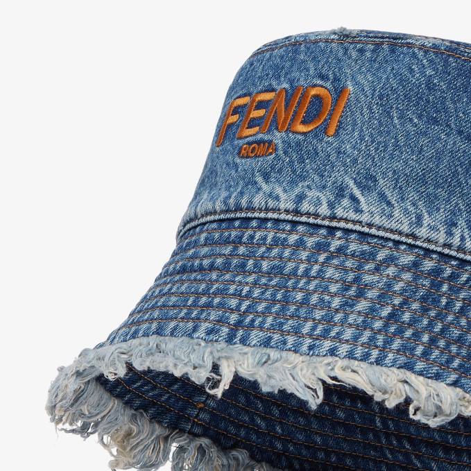 Men Denim Bucket Hat Blue Fendi Accessories 6RHH2398
