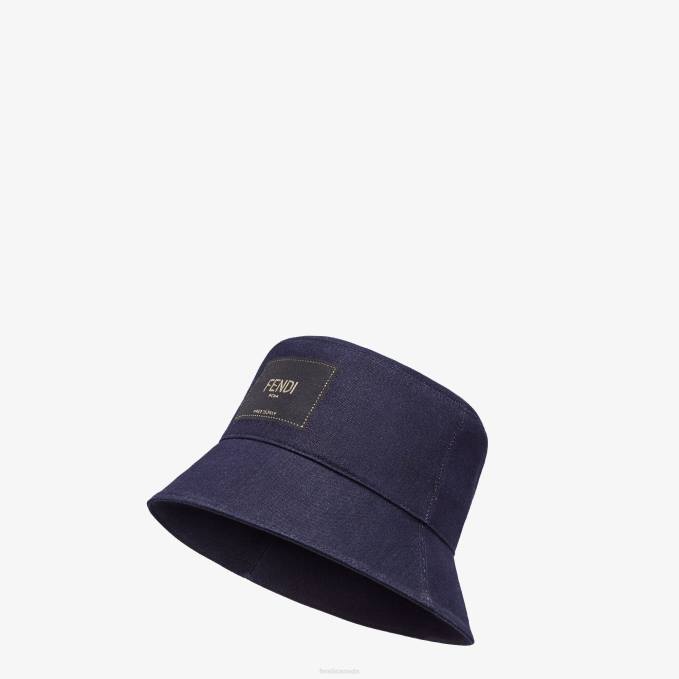 Men Denim Bucket Hat Blue Fendi Accessories 6RHH2532
