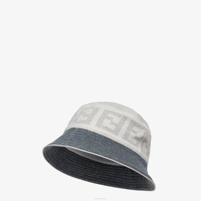 Men Terry Bucket Hat Gray Fendi Accessories 6RHH2408