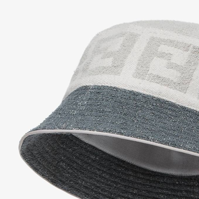Men Terry Bucket Hat Gray Fendi Accessories 6RHH2408