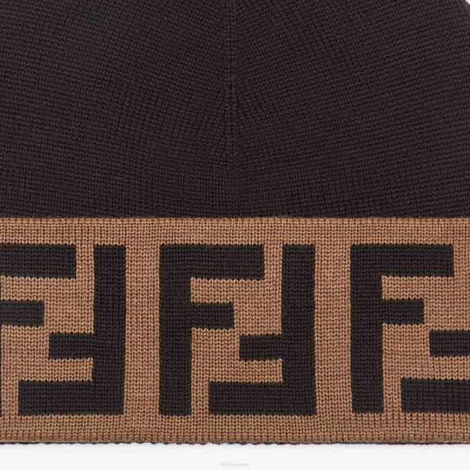 Men Wool Hat Black Fendi Accessories 6RHH2433