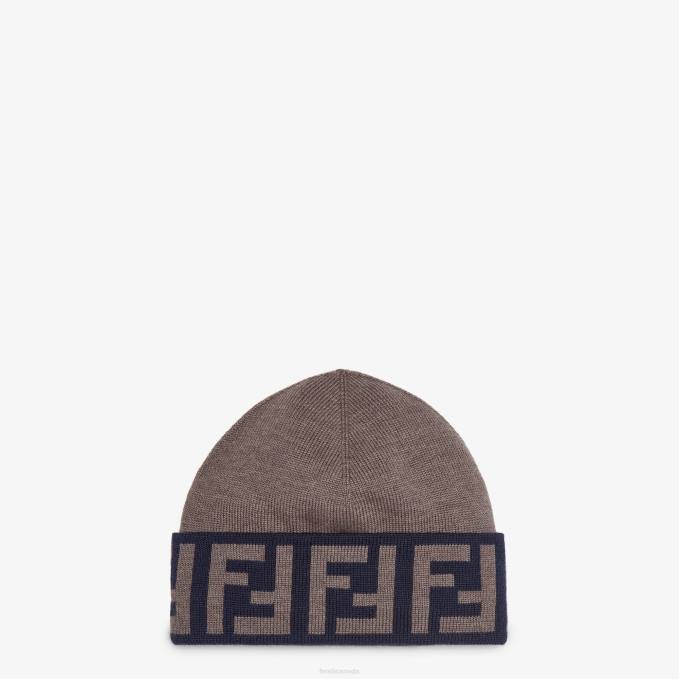 Men Wool Hat Brown Fendi Accessories 6RHH2456