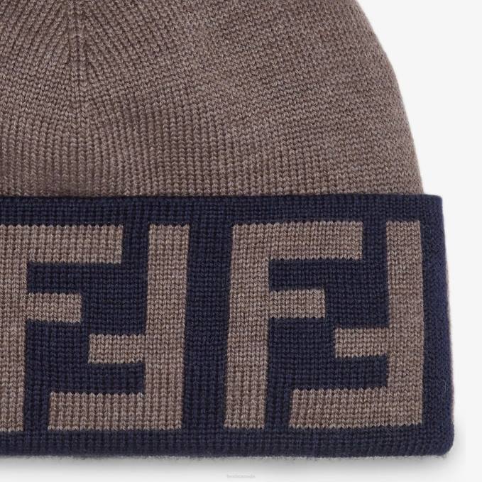 Men Wool Hat Brown Fendi Accessories 6RHH2456