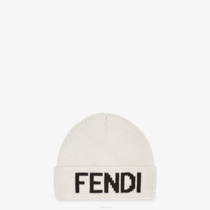 Men Wool Hat White Fendi Accessories 6RHH2522