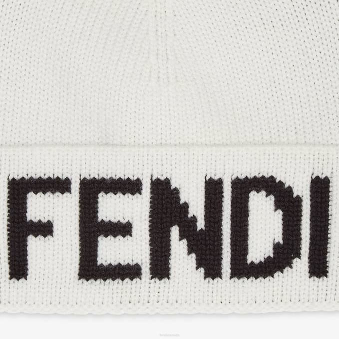 Men Wool Hat White Fendi Accessories 6RHH2522