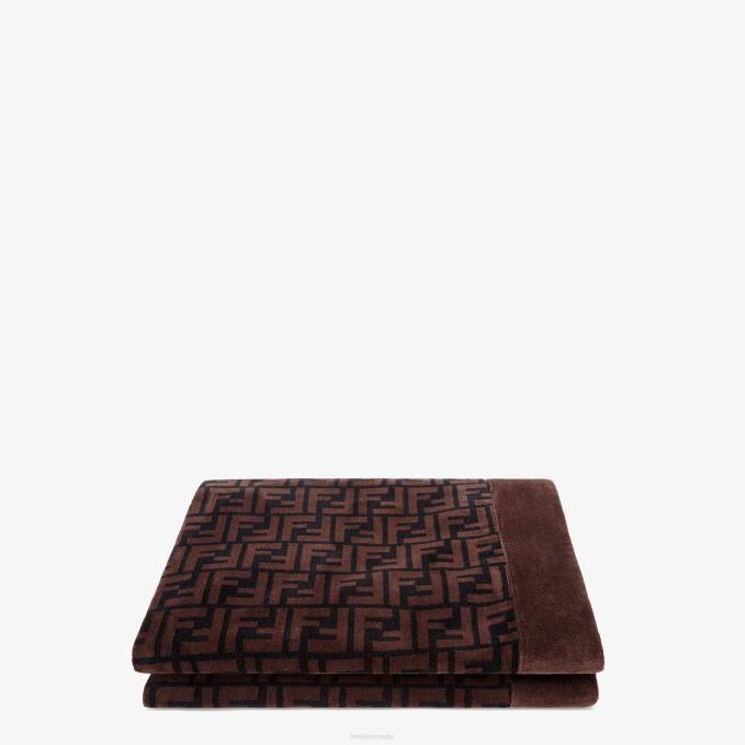 Men Cotton Beach Towel Brown Fendi Accessories 6RHH2175